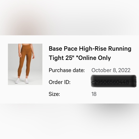 Lululemon Base Pace High-Rise Tights in Copper Brown size 18 EUC - Picture 2 of 5
